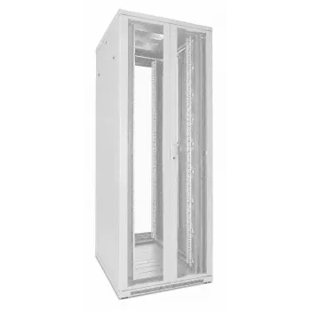 DSIT 47U 19 inch szerver rack 800x800x2200mm fehér, perforált dupla ajtókkal DS8847DD-W