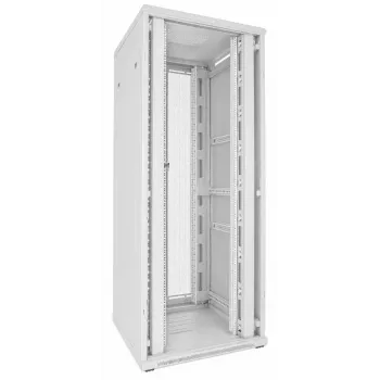 DSIT 47U 19 inch szerver rack 800x800x2200mm fehér, perforált dupla ajtókkal DS8847DD-W