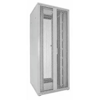 DSIT 42U 19 inch szerver rack szekrény 800x800x2000mm fehér, perforált dupla ajtók elöl és hátul DS8842DD-W