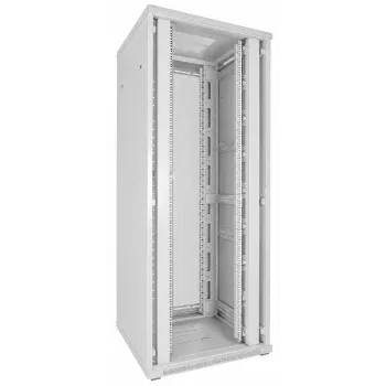 DSIT 42U 19 inch szerver rack szekrény 800x800x2000mm fehér, perforált dupla ajtók elöl és hátul DS8842DD-W