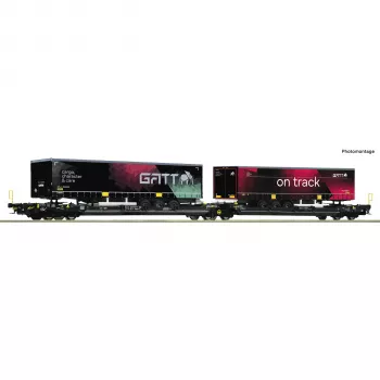 Roco 6600170 DC TX Logistik Sgns lapos kocsi H0