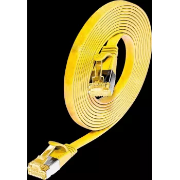 Wirewin Cat6A Slim Ethernet patch kábel U/FTP lapos sárga 1m 10Gbps PKW-STP-SLIM-K6A 1.0 GE