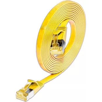 Wirewin Cat6A Slim Ethernet patch kábel U/FTP lapos sárga 1m 10Gbps PKW-STP-SLIM-K6A 1.0 GE