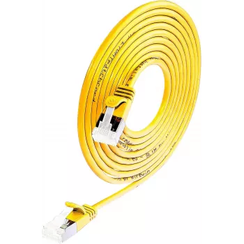 Wirewin Light patchkábel kerek U/FTP Cat 6a sárga 0,1 m Slim, árnyékolt, PoE, rugalmas vékony kábel speciális alkalmazásokhoz (PKW-LIGHT-STP-K6A 0.1 GE)