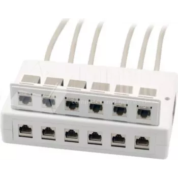 Wirewin 2x 6 portos fali doboz Keystone modulokhoz, szürke, műanyag Keystone rendszer (125460)