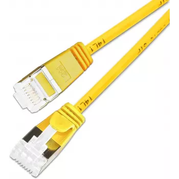 Wirewin SLIM KAT6A 10 Gigabit Light patchkábel, 0,25 m, U/FTP, Ø 3,8 mm, sárga, 50 darabos csomag (SLIM-LS-K6A 0.25 YE 50)