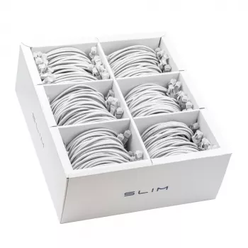 Wirewin SLIM-LS-K6A 1.0 WT 90 - Cat6A U/FTP Slim patchkábel, 1,0 m, fehér, 90 darabos csomag