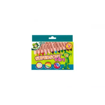 JOLLY Supersoft 3 az 1-ben színes ceruzák, különböző színek, 12 darab (5956-0002)