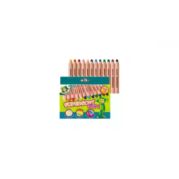 JOLLY Supersoft 3 az 1-ben színes ceruzák, különböző színek, 12 darab (5956-0002)