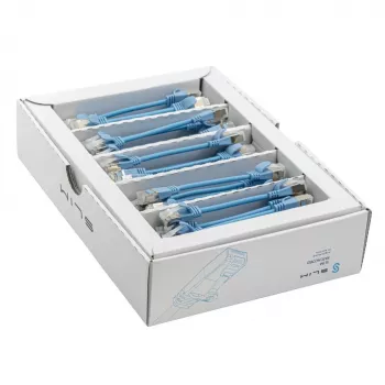 Wirewin SLIM-LS-K6A 0.1 BL 50 - Cat6A Slim Ethernet patchkábel, 0,1 m, U/FTP, kék, 50-es csomag