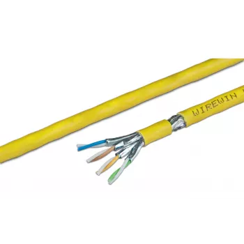 Wirewin VKW SFTP K7A LSOH3 500SX Cat.7a S/FTP hálózati kábel nagy kiszerelésben, sárga, 500 m