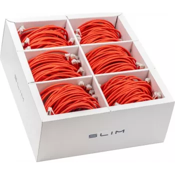 Wirewin SLIM KAT6A 10 Gigabit Light patchkábel, 1,0 m, U/FTP, Ø 3,8 mm, piros, 90-es csomag KAT6A LIGHT árnyékolt (SLIM-LS-K6A 1.0 RD 90)