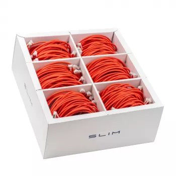 Wirewin SLIM KAT6A 10 Gigabit Light patchkábel, 1,0 m, U/FTP, Ø 3,8 mm, piros, 90-es csomag KAT6A LIGHT árnyékolt (SLIM-LS-K6A 1.0 RD 90)