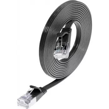 Wirewin Cat6 U/FTP Slim Ethernet patchkábel, RJ45 dugó-dugó, 0,25 m, fekete PKW-STP-SLIM-KAT6 0.25 SW