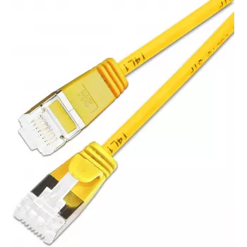 Wirewin SLIM KAT6A 10 Gigabit Light patchkábel, U/FTP, Ø 3,8 mm, sárga, 0,15 m (PKW-LIGHT-STP-K6A 0.15 GE)
