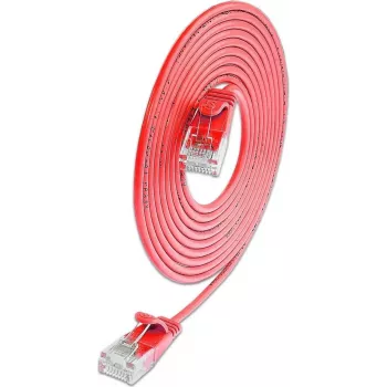 Wirewin Cat6A 10 Gigabit U/UTP Slim patchkábel, 0,15 m, piros SLIM-L-UU-K6A 0.15 RD