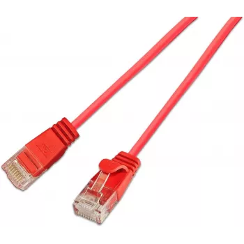 Wirewin Cat6A 10 Gigabit U/UTP Slim patchkábel, 0,15 m, piros SLIM-L-UU-K6A 0.15 RD
