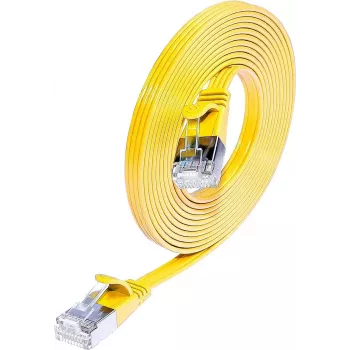 Wirewin Triotronik Cat6 U/FTP Slim patchkábel, RJ45 dugó-dugó, 0,5 m, sárga PKW-STP-SLIM-KAT6 0.5 GE