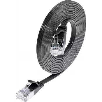 Slim Wirewin SLIM KAT6 Slim patchkábel, U/FTP, lapos, fekete, 0,75 m PKW-STP-SLIM-KAT6 0.75 SW