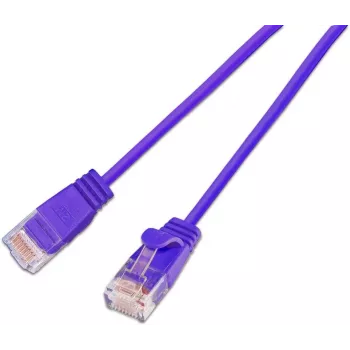 Wirewin SLIM KAT6A 10 Gigabit Light patchkábel, kerek, U/UTP, Ø 3,6 mm, lila (SLIM-L-UU-K6A 5.0 VT)