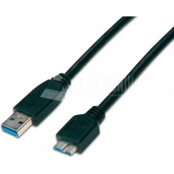 Wirewin USB 3.0 A-dugó Micro-B-dugó kábel 1 m fekete USB 3.0 A-MB MM 1.0 SW