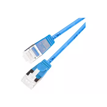 Wirewin Light patchkábel, kerek U/FTP Cat 6a, kék, 5,0 m, karcsú, rugalmas, PoE PKW-LIGHT-STP-K6A 5.0 BL