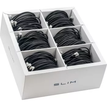 Wirewin SLIM-LS-K6A 3.0 BK 36 - 10 Gigabit Cat6a Slim Ethernet patchkábel, 3 m, fekete, 36 darabos csomag