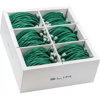 Wirewin SLIM-LS-K6A 0.5 GN 90 Cat6A U/FTP Slim patchkábel, 0,5 m, zöld, 90 darabos csomag
