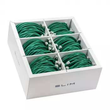 Wirewin SLIM-LS-K6A 0.5 GN 90 Cat6A U/FTP Slim patchkábel, 0,5 m, zöld, 90 darabos csomag