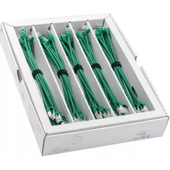 Wirewin SLIM-LS-K6A 0.15 GN 50 - Cat6a U/FTP Slim Ethernet patchkábel, 0,15 m, zöld, 50 darabos csomag