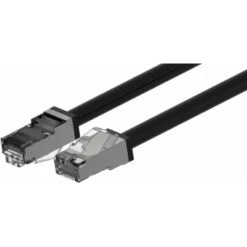 Wirewin kültéri CAT6A S/FTP patchkábel, 5 m, fekete, PUR köpeny, anti-UV PKW-OUT-SF-K6A-PUR 5.0