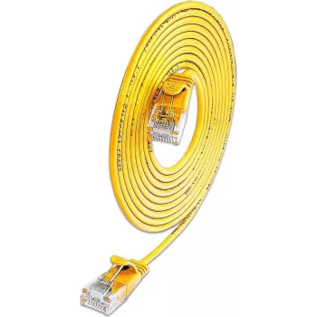Wirewin SLIM KAT6A 10 Gigabit Light patchkábel, kerek, U/UTP, Ø 3,6 mm, sárga (SLIM-L-UU-K6A 1.5 YE)