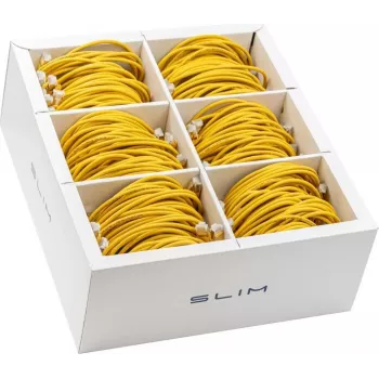 Wirewin SLIM KAT6A 10 Gigabit Light patchkábel, 1,0 m, U/FTP, Ø 3,8 mm, sárga, 90 darabos csomag, árnyékolt (SLIM-LS-K6A 1.0 YE 90)