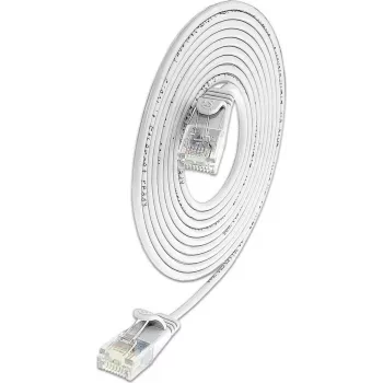 Wirewin SLIM KAT6A 10 Gigabit kerek könnyű patchkábel, U/UTP, Ø 3,6 mm, fehér, 5,0 m (SLIM-L-UU-K6A 5.0 WT)
