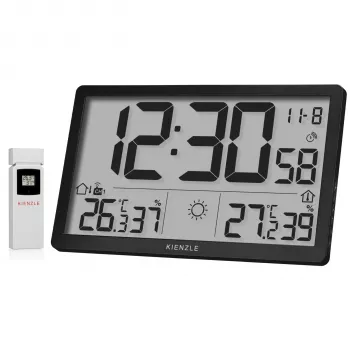 KIENZLE Jumbo NEO LCD időjárás-állomás falióra fekete