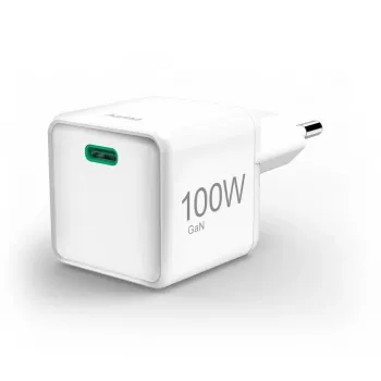 Hama GaN USB-C Super-Mini töltő, PD 100 W, fehér 00201942