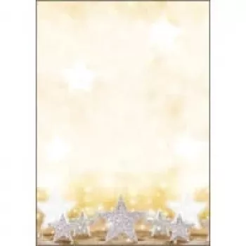 Sigel karácsonyi motívumos papír csillogó csillagokkal - A4 (210 x 297 mm) - 90 g/m² - 100 lap (DP029)