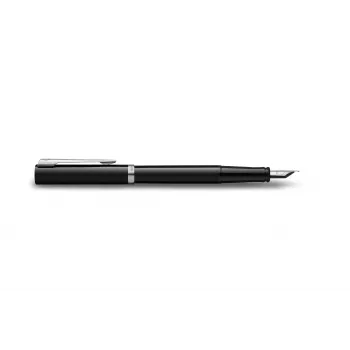 Waterman Impression töltőtoll, fekete lakk, króm díszgyűrű, közepes tollhegy, kék tinta, ajándékdoboz 2225497
