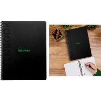 Rhodia Greenbook College jegyzetfüzet A5+ kockás fekete 119924C