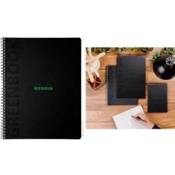 RHODIA Greenbook College Block A4+ kockás fekete újrahasznosított 80 lap 119932C
