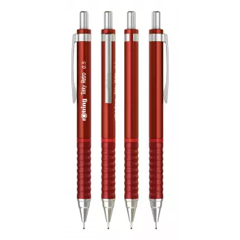 Rotring Tikky Retro mechanikus ceruza 0,5 mm piros krómozott hüvely gumi fogási zóna 2202568