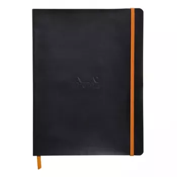 RHODIA RHODIARAMA jegyzetfüzet B5 vonalas fekete műbőr 80 lap 117502C