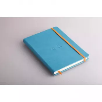 RHODIA RHODIARAMA A5 vonalas jegyzetfüzet, türkiz műbőr keménytáblás, 96 lap 118747C