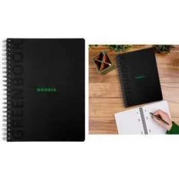 RHODIA GREENBOOK Collegeblock A4+ vonalas fekete (80 lap) 119923C