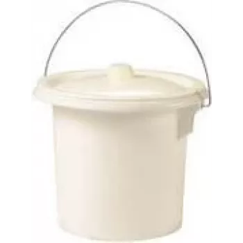 EDA higiéniai vödör fém fogantyúval, 5,5 liter, krém, strapabíró műanyag, 250 mm átmérő, 200 mm magasság (019492 BE.CR SX)
