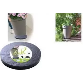 EDA növénygörgő 5 többirányú kerékkel, kőhatás, antracitszürke, 30 cm átmérő, 60 kg teherbírás (010940 G. ARD C)