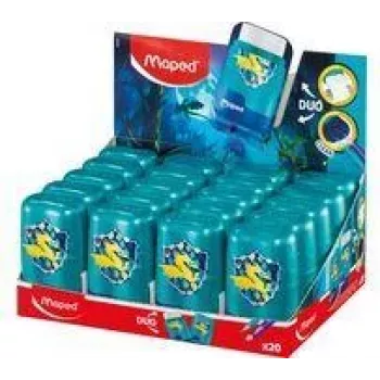 Maped DRAGON radír és hegyező kombináció, kétlyukú, 20 darabos display 049226