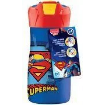 Maped PICNIK Superman rozsdamentes acél ivópalack, 0,43 L, kék/piros, szívószállal, 871233