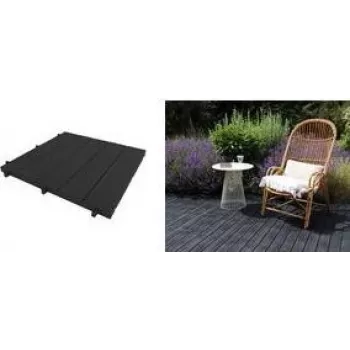 EDA fa hatású kültéri padlólap, 500 x 500 mm, fekete, UV- és klórálló, csúszásmentes, 1 db (010939 NO)