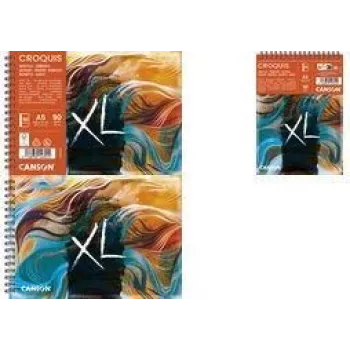 Canson XL Skizze Waves A5 vázlatfüzet, 90 g/m², 80 lap, spirálkötés, stabil hátlap C507803000